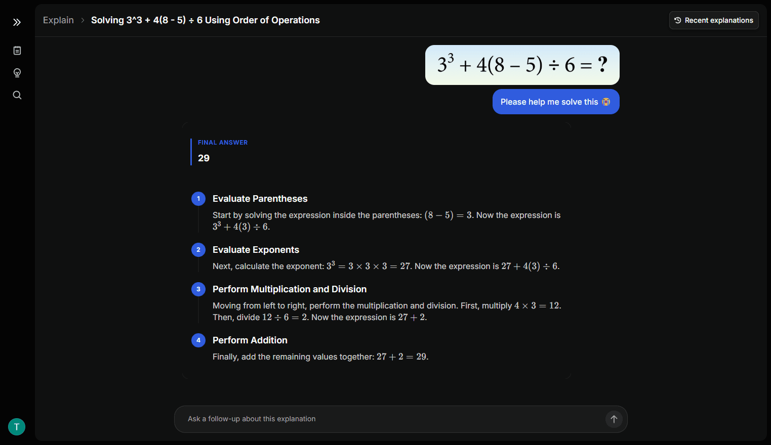 Get hard questions explained step by step